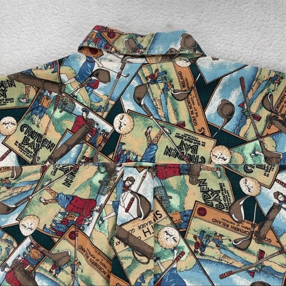 Boston Prepatory Company Shirt Men’s L Female Golfer Collared USA Made Vtg Rare - Picture 8 of 13